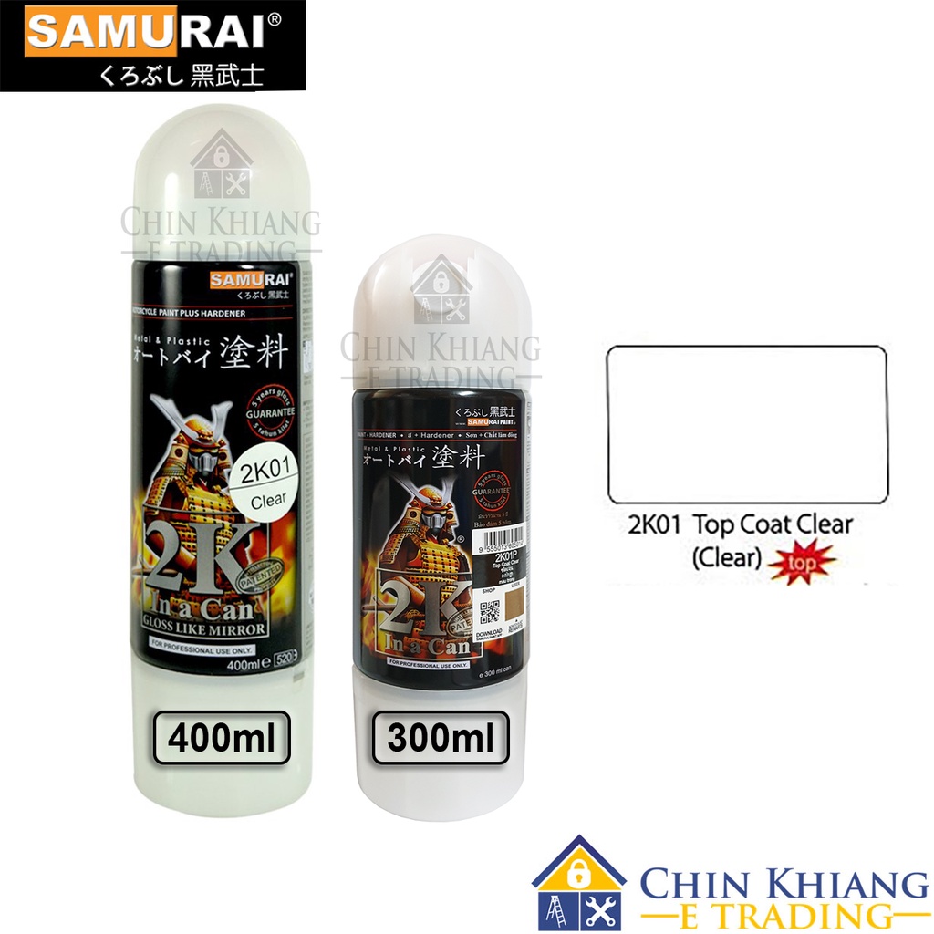 Samurai 2K01 Top Coat Clear Spray Paint 400ml Shopee Malaysia