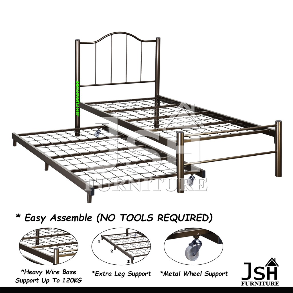 Single Metal Bed Frame & Pull Out Bed Frame JSH S22 Katil Bujang