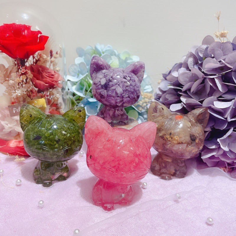 Crystal Gravel Big Head Cat Energy Ornaments Jelly Shopee Malaysia