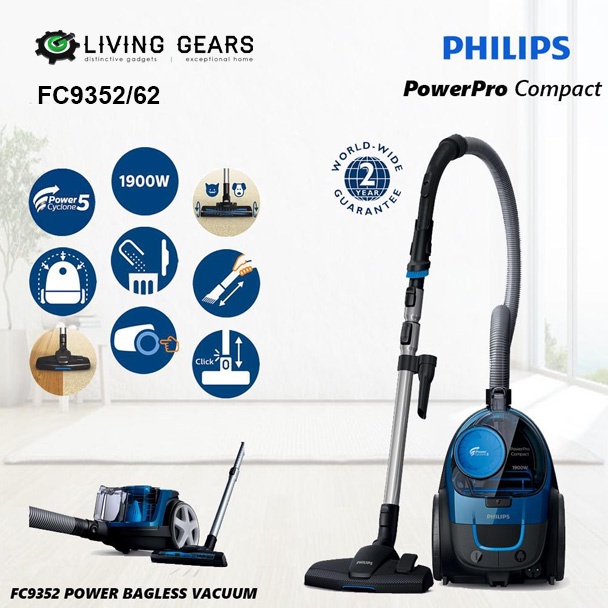 Philips PowerPro Bagless EPA 10 Filter Vacuum Power Cyclone ( FC9350