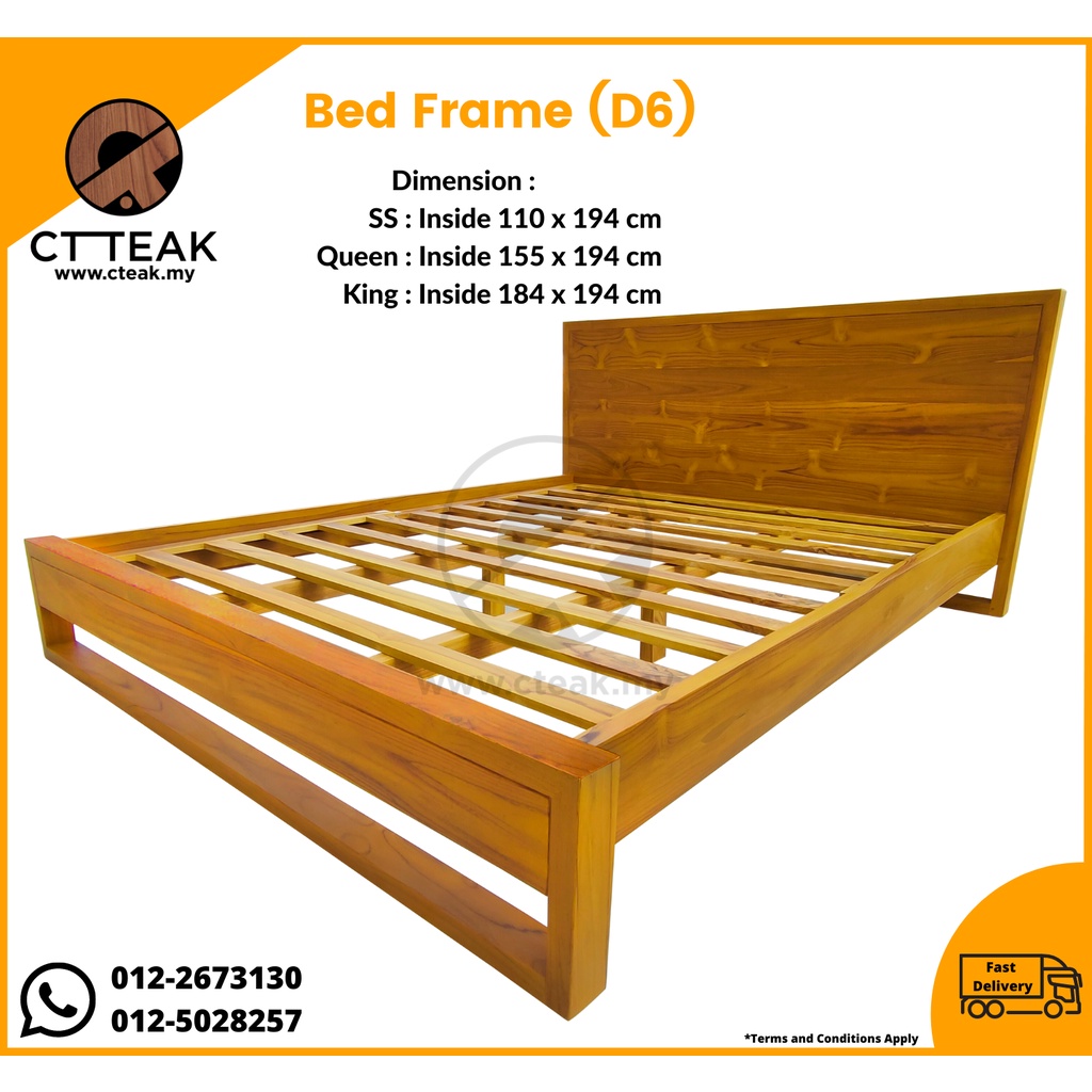 CT Teak Furniture Jati / Teak Wood Bed Frame (D6) Shopee Malaysia