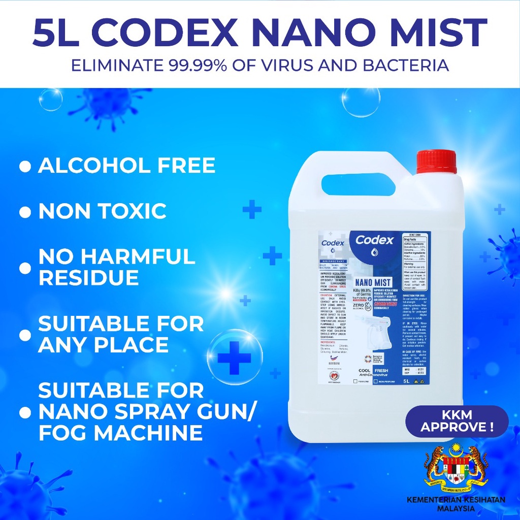 Codex Nano Mist /Fogging Disinfectant Liquid Shopee Malaysia