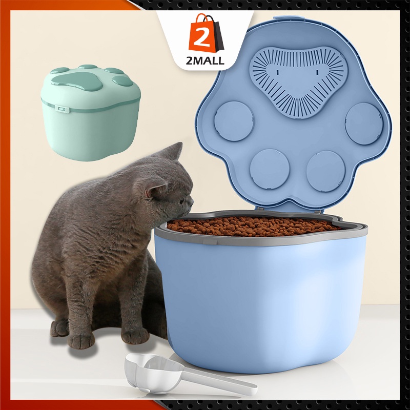 2MALL Sealed Cat Food Bucket Vacuum Grain Bucket Large Cat Food Dog