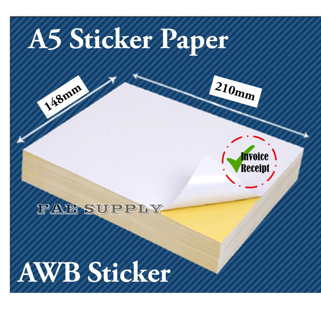 100pcs A5 A6 Sticker Paper AWB Poslaju DHL J&T lazada AirWayBill