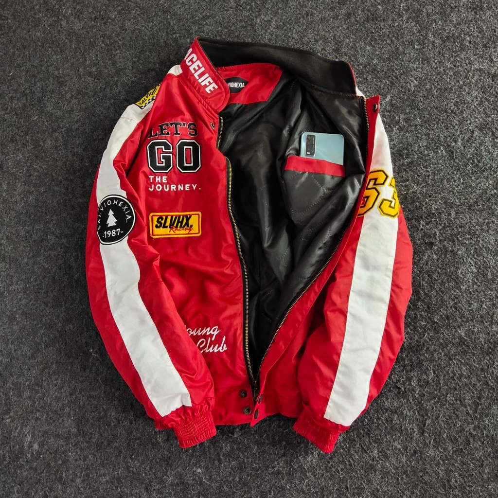MERAH Livingspace Nascar Jacket XFINITY Red Nascar Jacket Men Premium