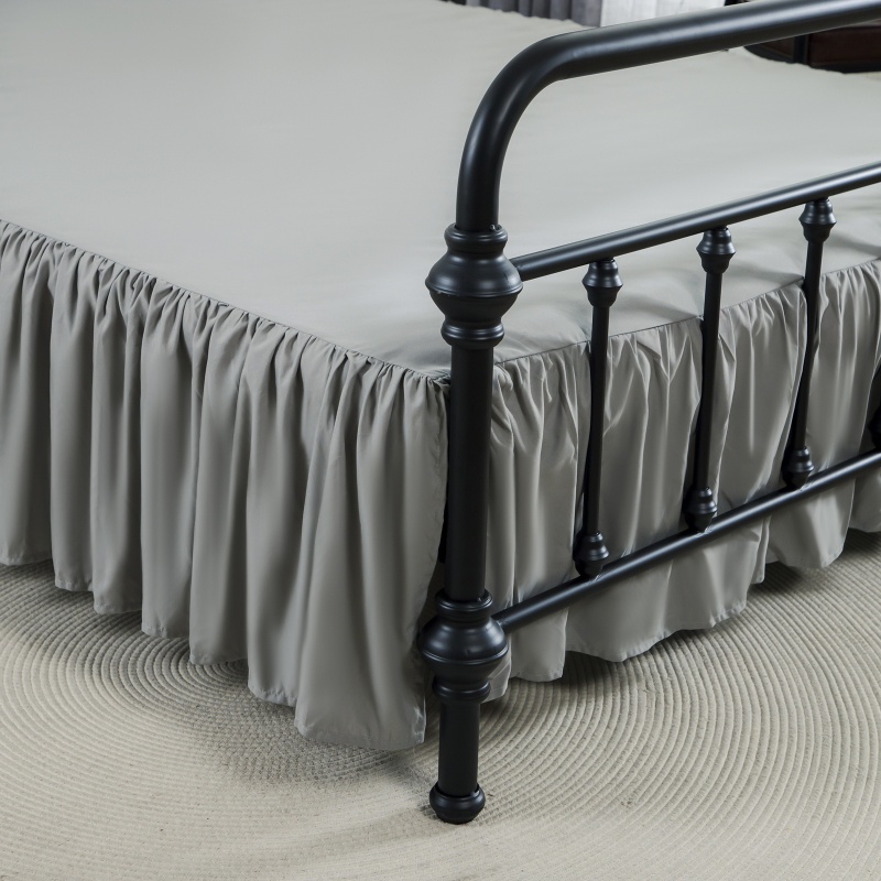 Ruffled Platform Bed Skirt Valance Split Corners Brushed Microfiber