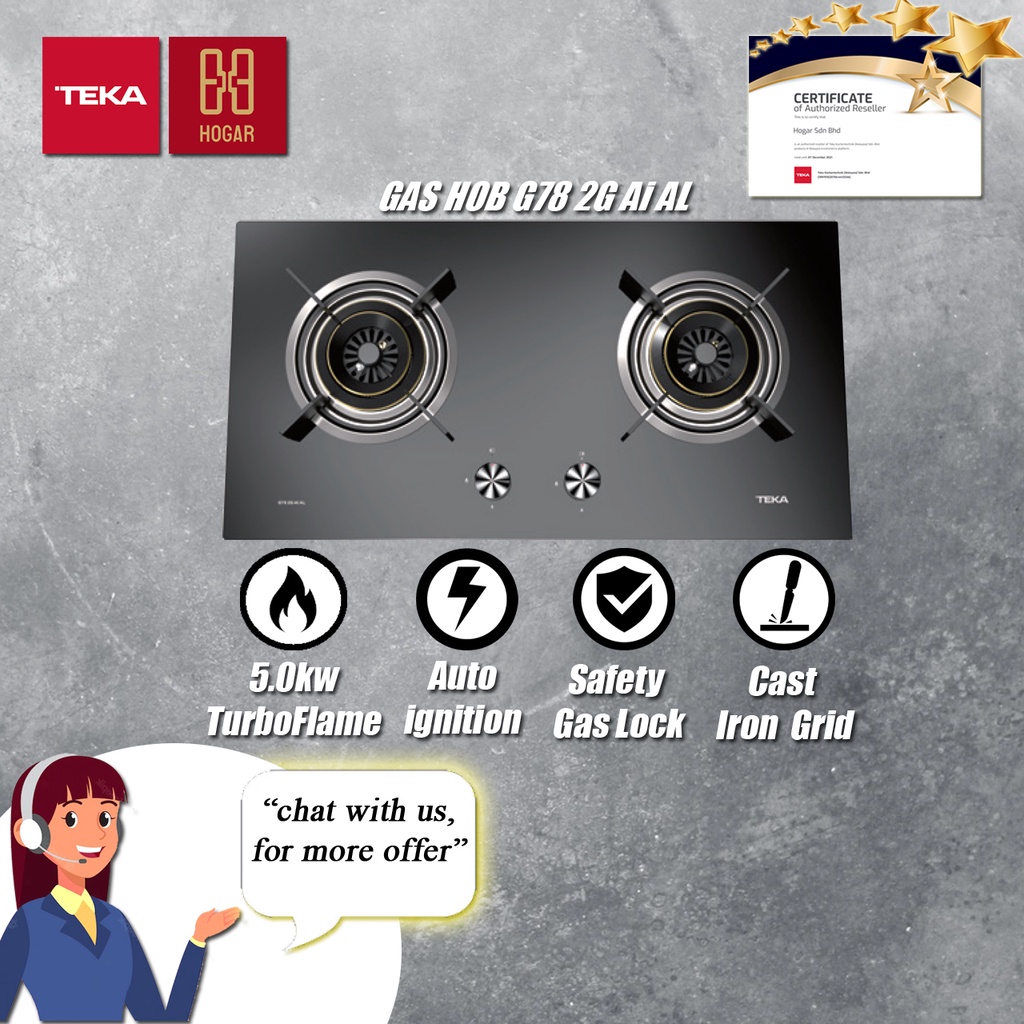 Teka Gas Hob G78 2G Gas Cooker Hob Gas Stove Dapur Gas Dapur