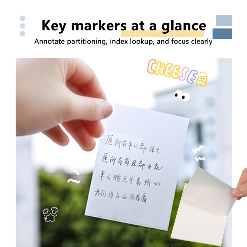 PET Sticky Notes Perspective Waterproof & Clear Postit Notes