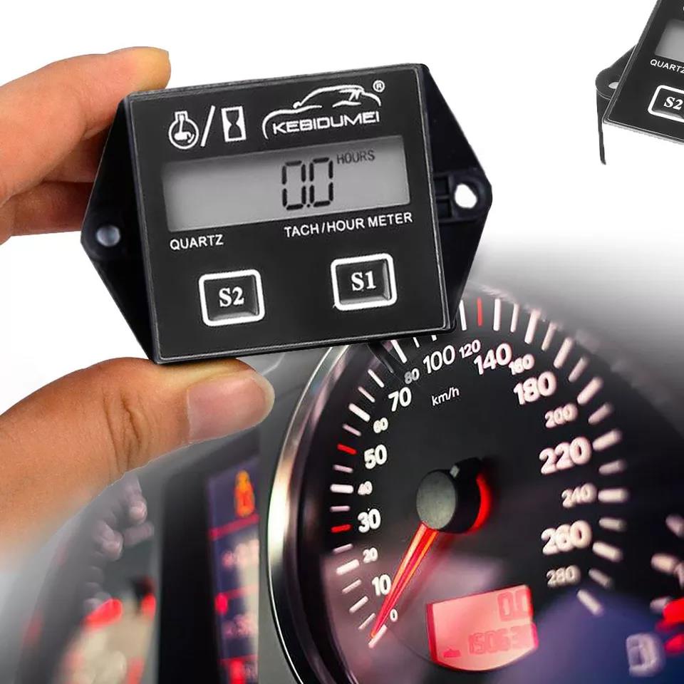 Digital Engine Tach Hour Meter Tachometer battery replaceable