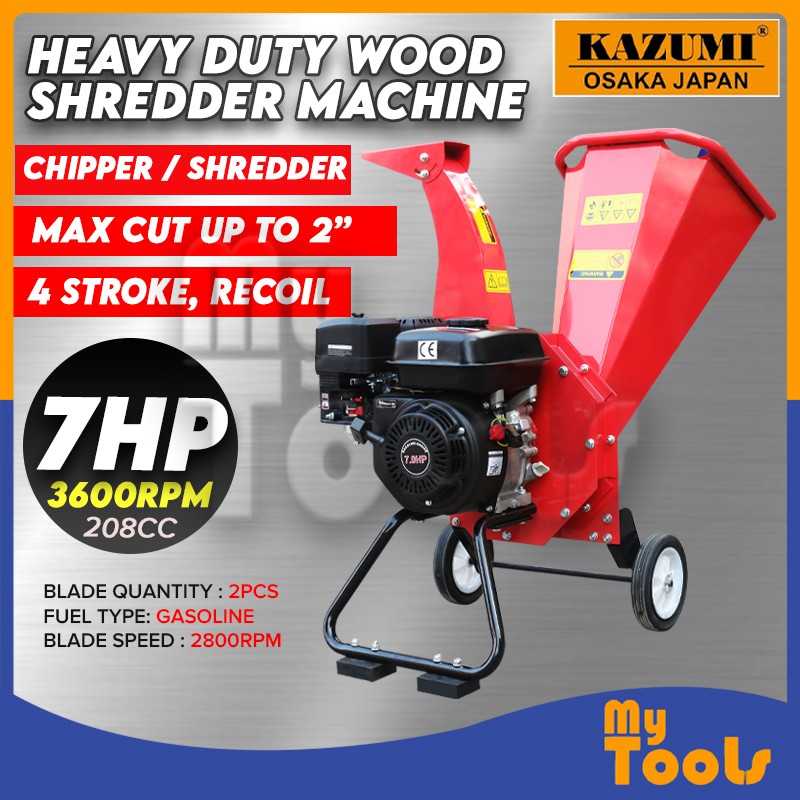 Mytools Landworks Heavy Duty 7HP (212cc) 3"/2'' Wood Chipper Grass