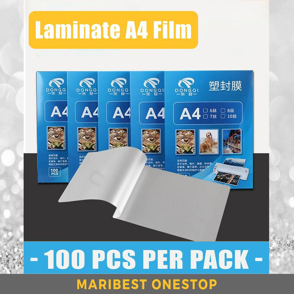 A4 LAMINATE FILM 100PCS PER PACK LAMINATING HOUSEHOLD SCHOOL PHOTO