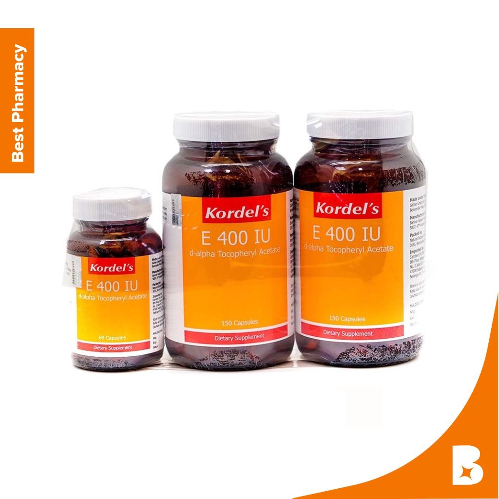 KORDEL'S VITAMIN E 400IU CAPSULES (150'S X 2 + 60'S) Shopee Malaysia