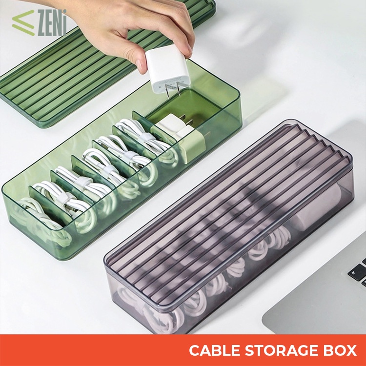 ZENi Cable Storage Organizer Box Multi Compartment Organizer Box for