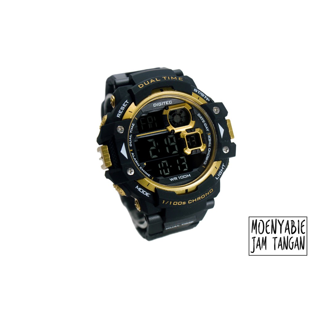 Original Digitec DG 3007T Black Gold Water Resistant Watches Shopee