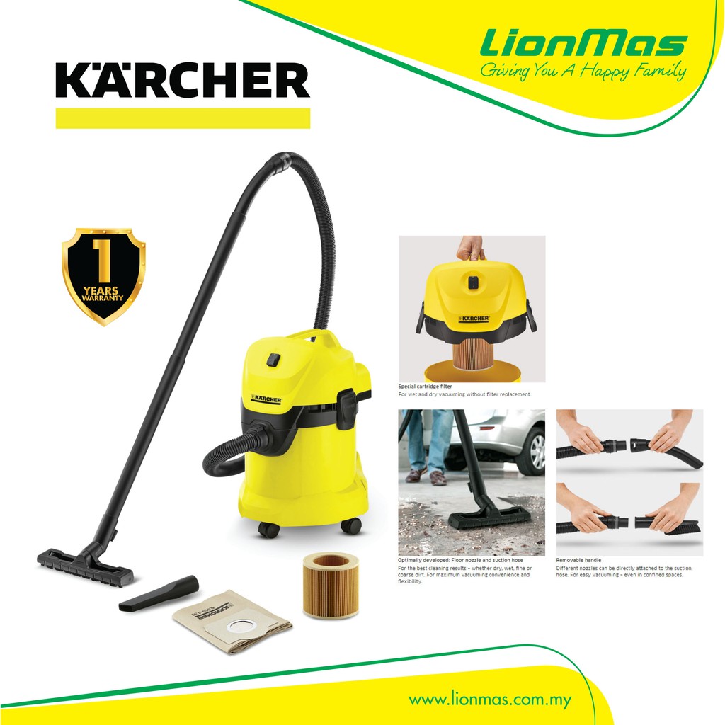 Karcher Wet And Dry Vacuum Cleaner WD3 Shopee Malaysia