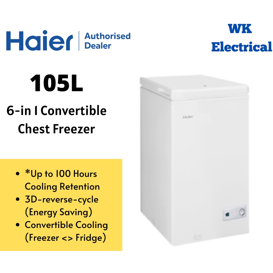 HAIER [105L] 6in 1 Convertible Chest Freezer BD138HP Shopee Malaysia