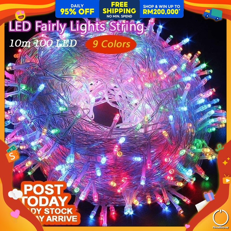 𝗪𝗔𝗧𝗘𝗥𝗣𝗥𝗢𝗢𝗙 𝟭𝟬𝟬 𝗟𝗘𝗗 10M String Fairy Light Starry Light Home Decoration