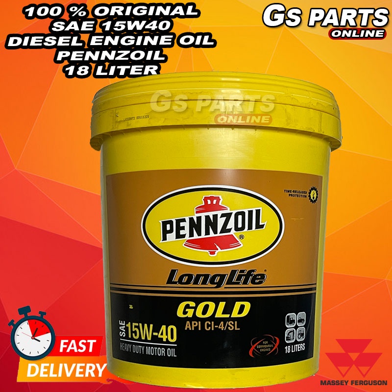 🚜(100 ORIGINAL)DIESEL ENGINE OIL SAE 15W40 PENNZOIL 18 LITER (SATU