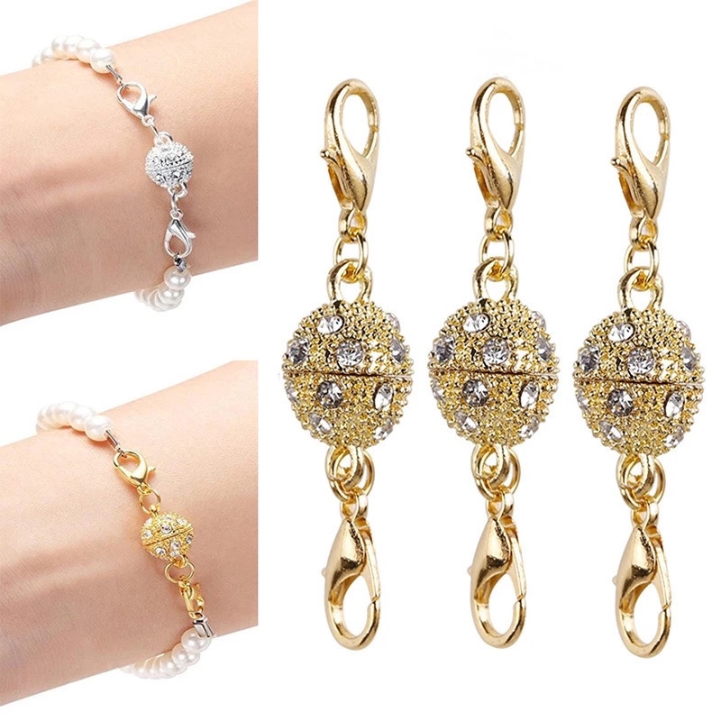 10mm Crystal Clasp for Bracelet DIY Necklace Diamond Twohead Lobster