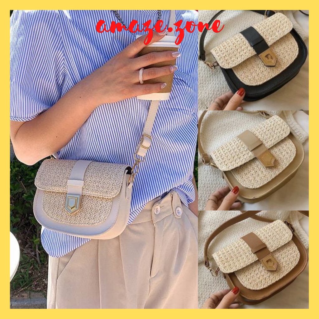 𝙍𝙀𝘼𝘿𝙔 𝙎𝙏𝙊𝘾𝙆 𝐀𝐦𝐚𝐳𝐞.𝐙𝐨𝐧𝐞 Ladies Sling Rotan Handbag Sling Tote Bag Beg
