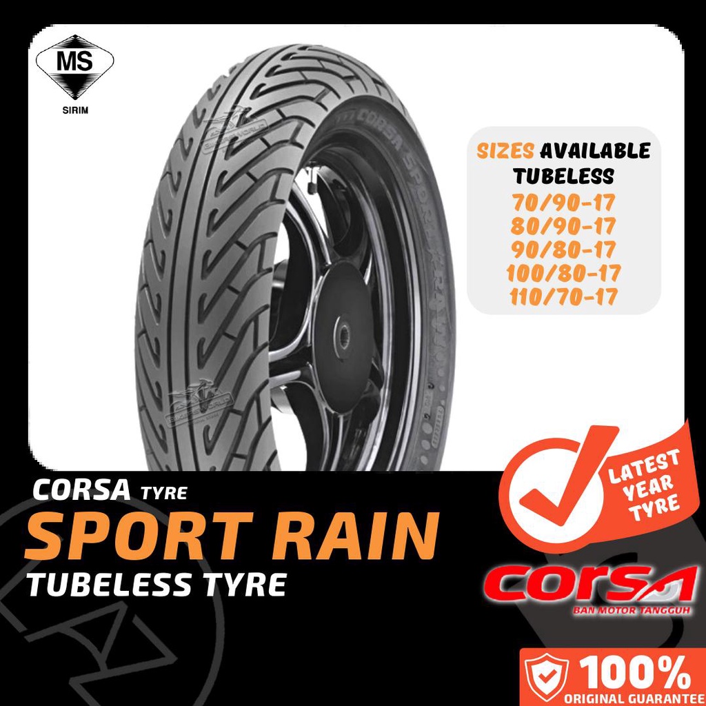 TAYAR MOTOR 2023 TAYAR 17 TAYAR CORSA SPORT RAIN 70/90 80/90 90/80 100/