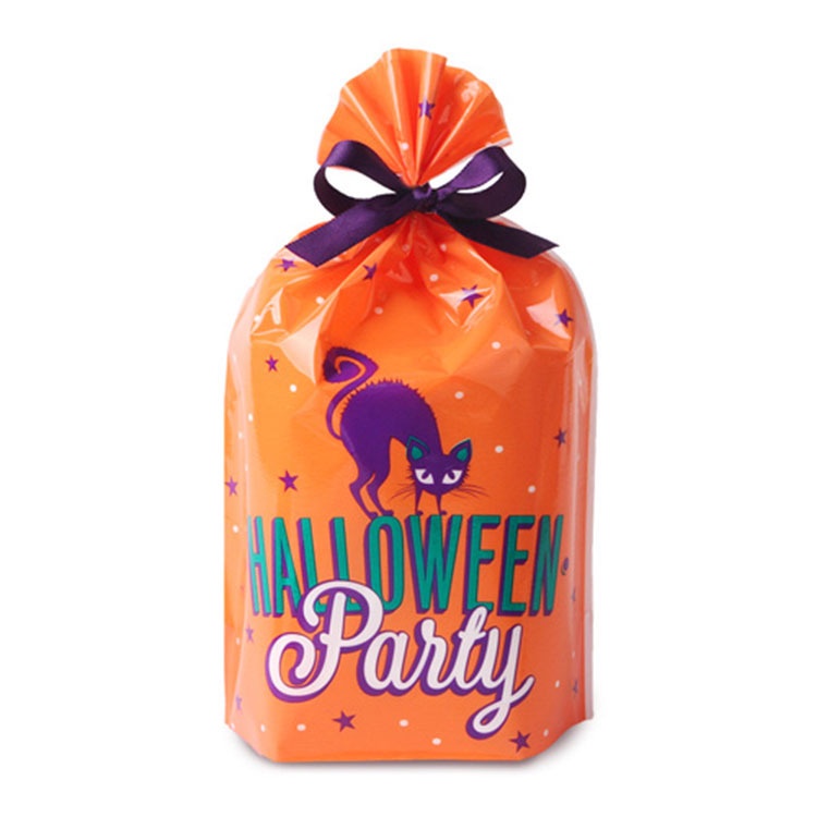 50Pcs Halloween Gift Bags Halloween Candy Cookie Bags Pumpkin Bat Kids