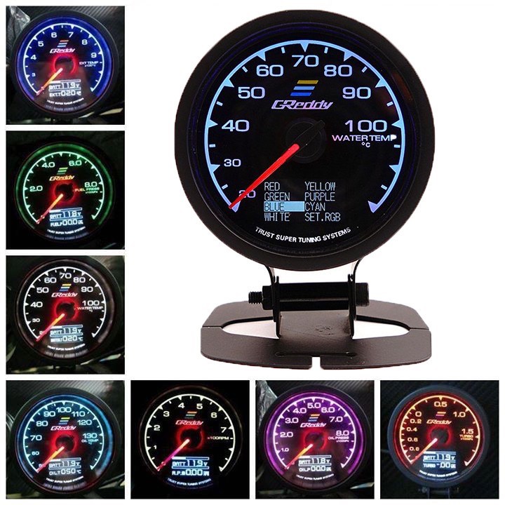 GREDDY METER Multi Gauge Meter 7 COLOUR With LCD DISPLAY 🔥🤩 Shopee Malaysia
