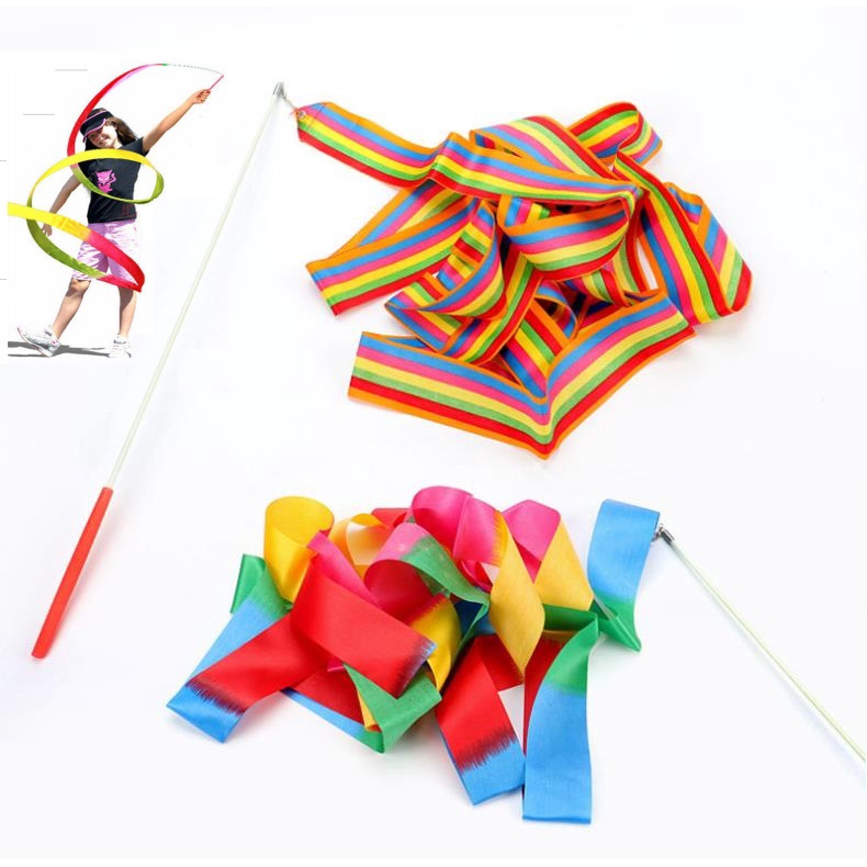 Rhythmic Gymnastics Tape 4 Meters Multicolor Ribbon Rhythmic Gymnastics