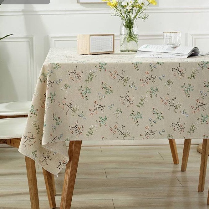 Table Cloth Cotton Linen Tablecloth Gardenia Printed Tablecloth