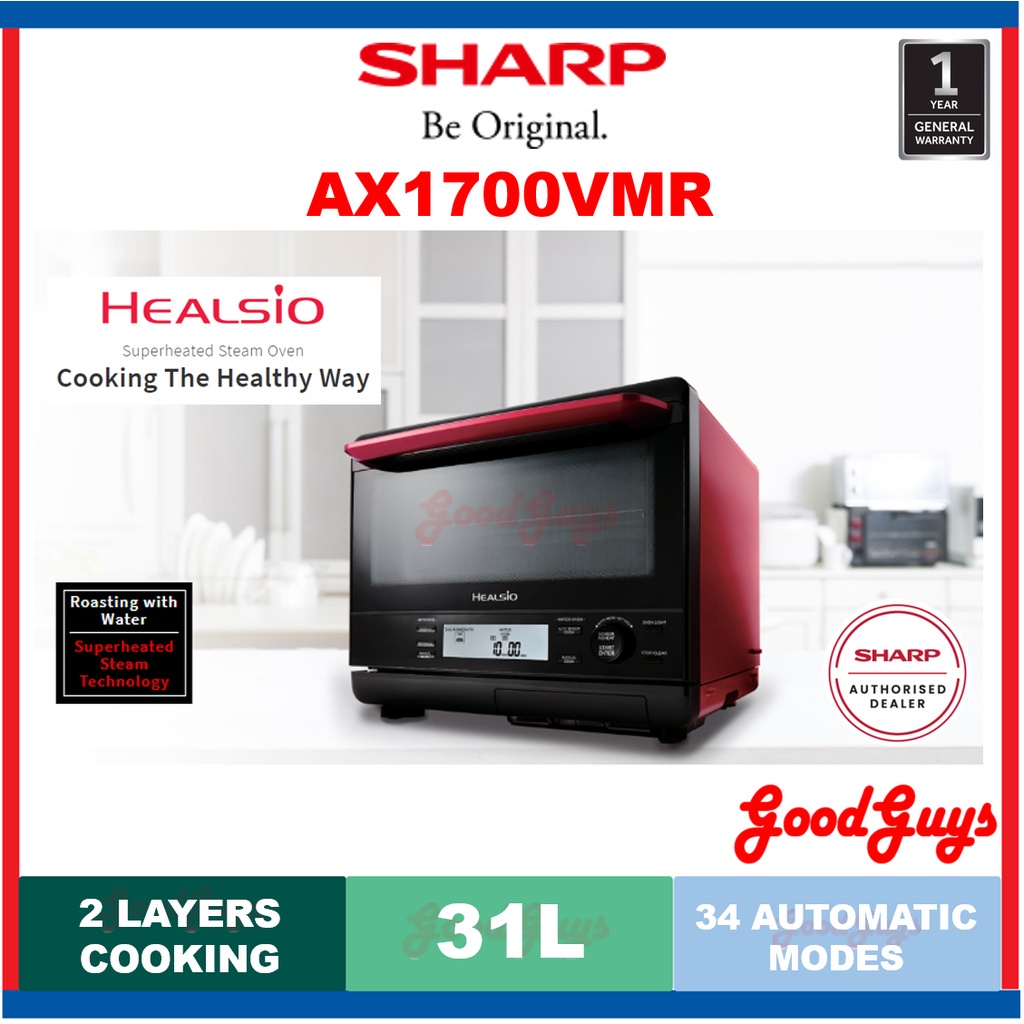 Sharp AX1700VMR Healsio Superheated Steam Oven 31L Shopee Malaysia