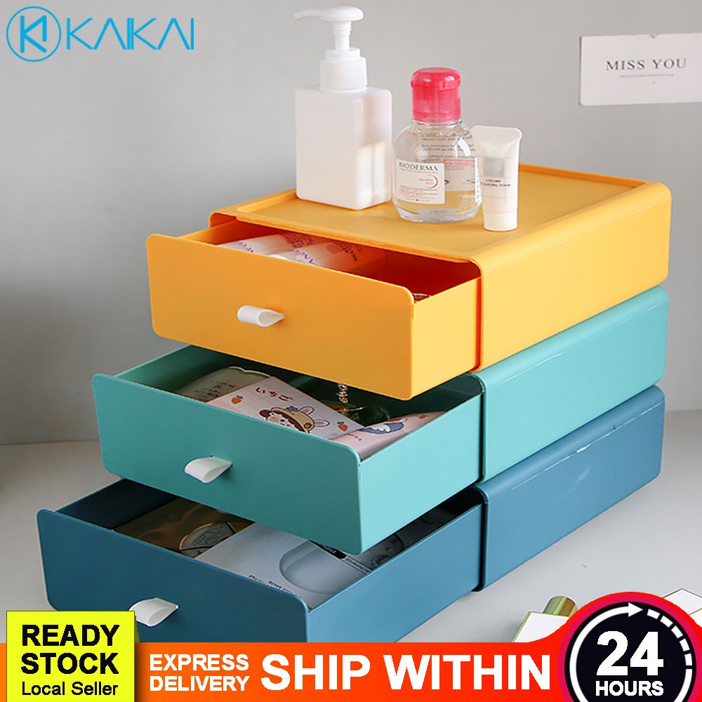 🔥 PROMO 🔥 Multiple Storage Stackable Plastic Drawers Desktop