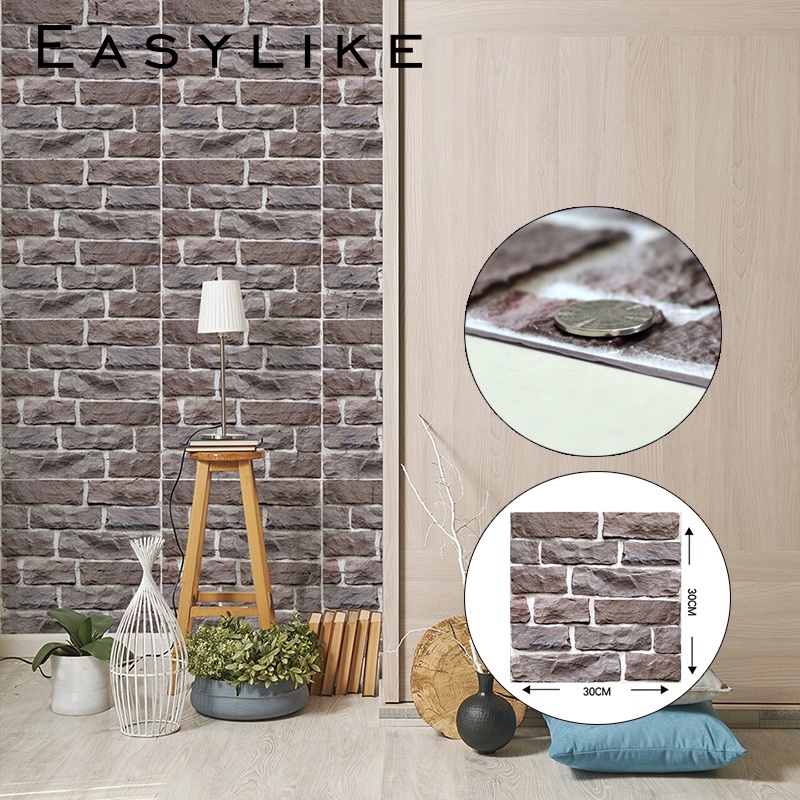 Easylike stone Wallpaper 3D sticker PVC thicken Wallpaper Waterproof