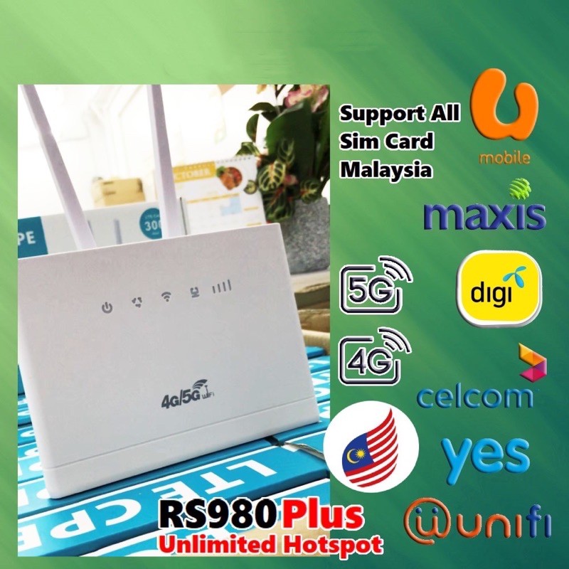 RS980 Plus Unlimited Hotspot 4G WiFi Modified Modem Support All Telco