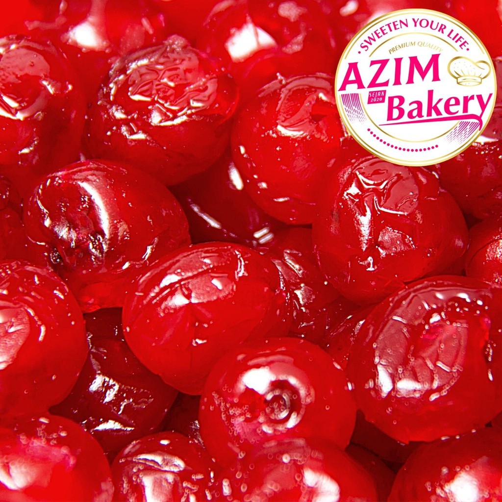 Red Glace Cherry 100g 250g 500g Ceri Merah (Halal) by Azim Bakery