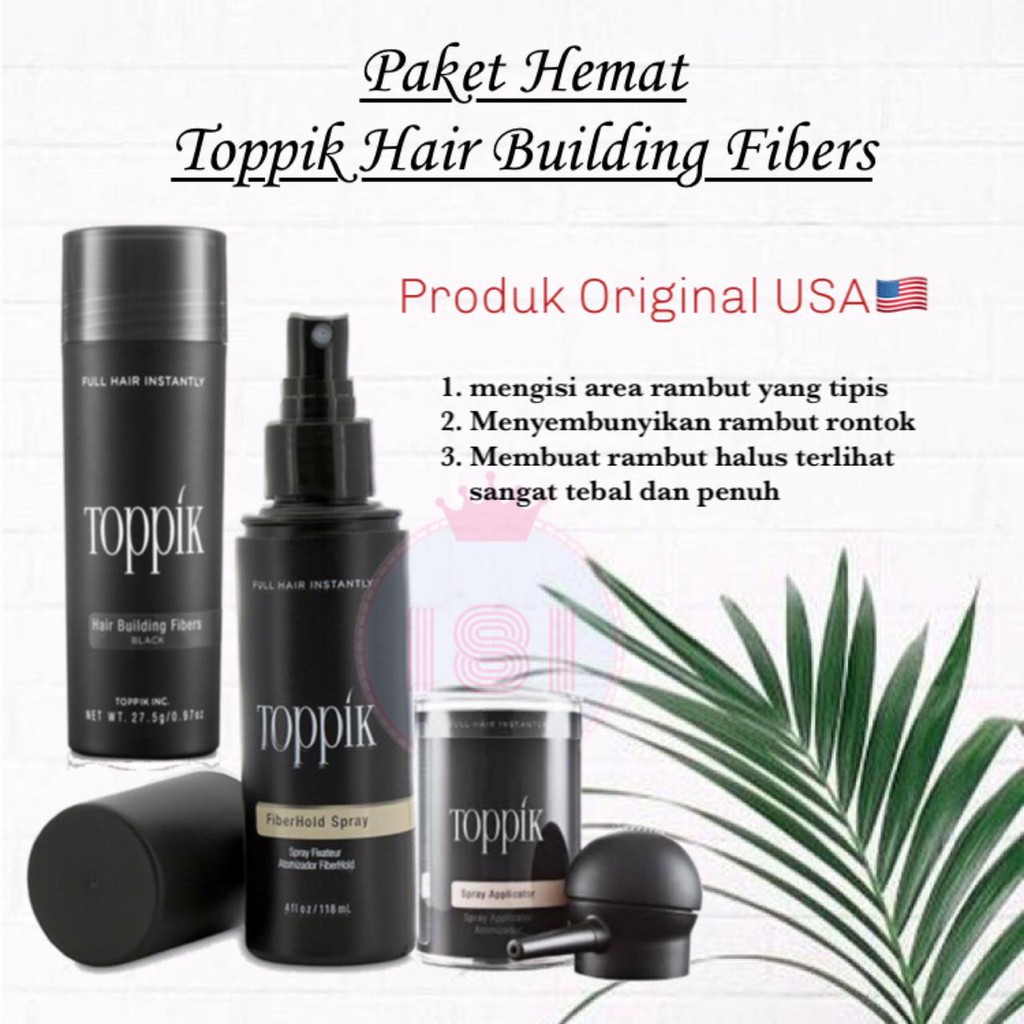 Toppik Hair Building Fibers 2.5gram Fiber Hold Spray Package 118 And