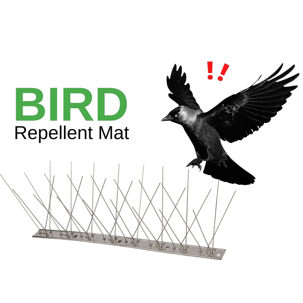 33cm Bird Repellent Mat Spikes S/Steel Animal Repeller Chase Birds Device Dashboard Penghalang