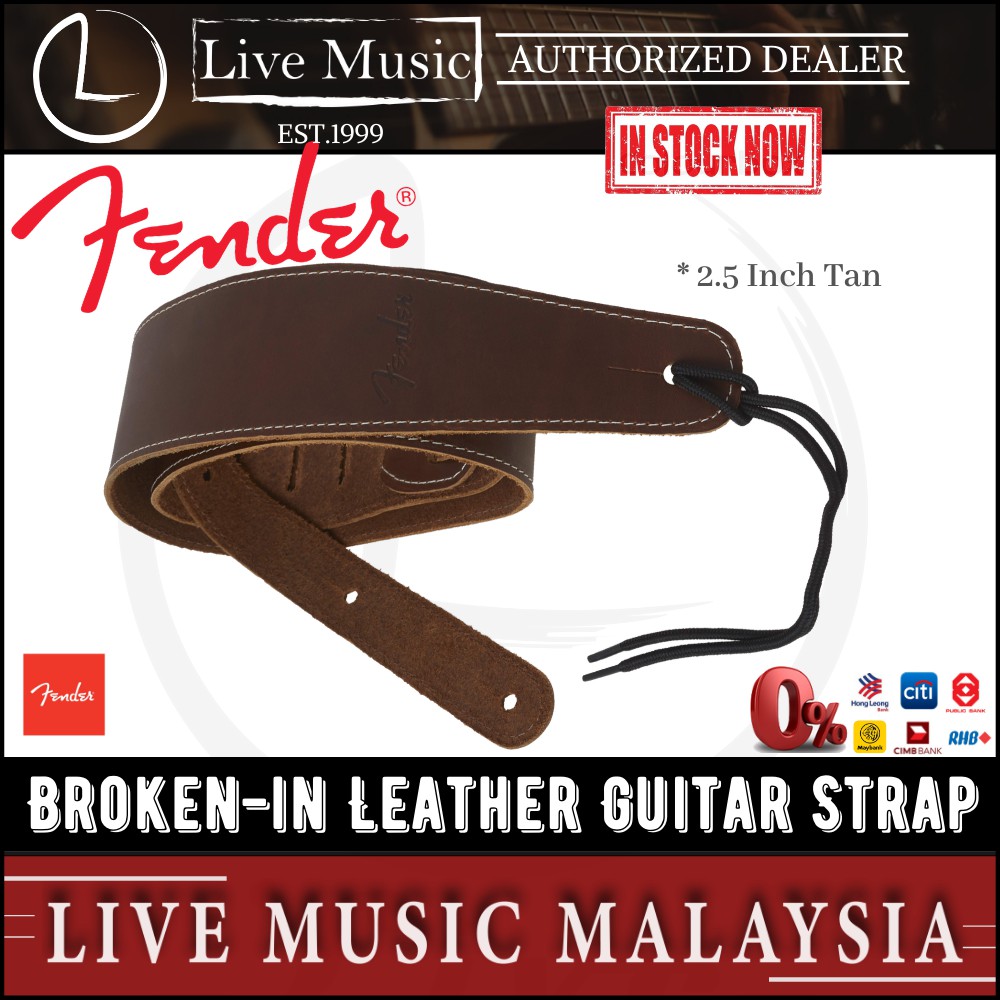 Fender Brokenin Leather Guitar Strap Tan Shopee Malaysia