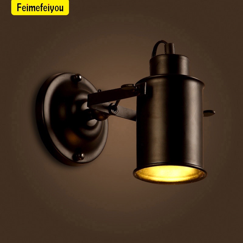 Retro Black Wall Sconce Swing Arm Angle Adjustable Swing Arm Retro
