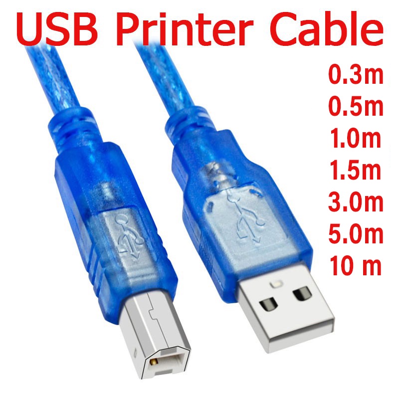 USB Printer Cable 0.3m / 0.5m / 1m / 1.5m / 3m / 5m / 10m USB 2.0 for Canon Epson Brother Laser