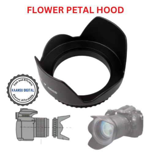 Universal Screw in Flower Lens Hood Digital DSLR Camera Crown Petal