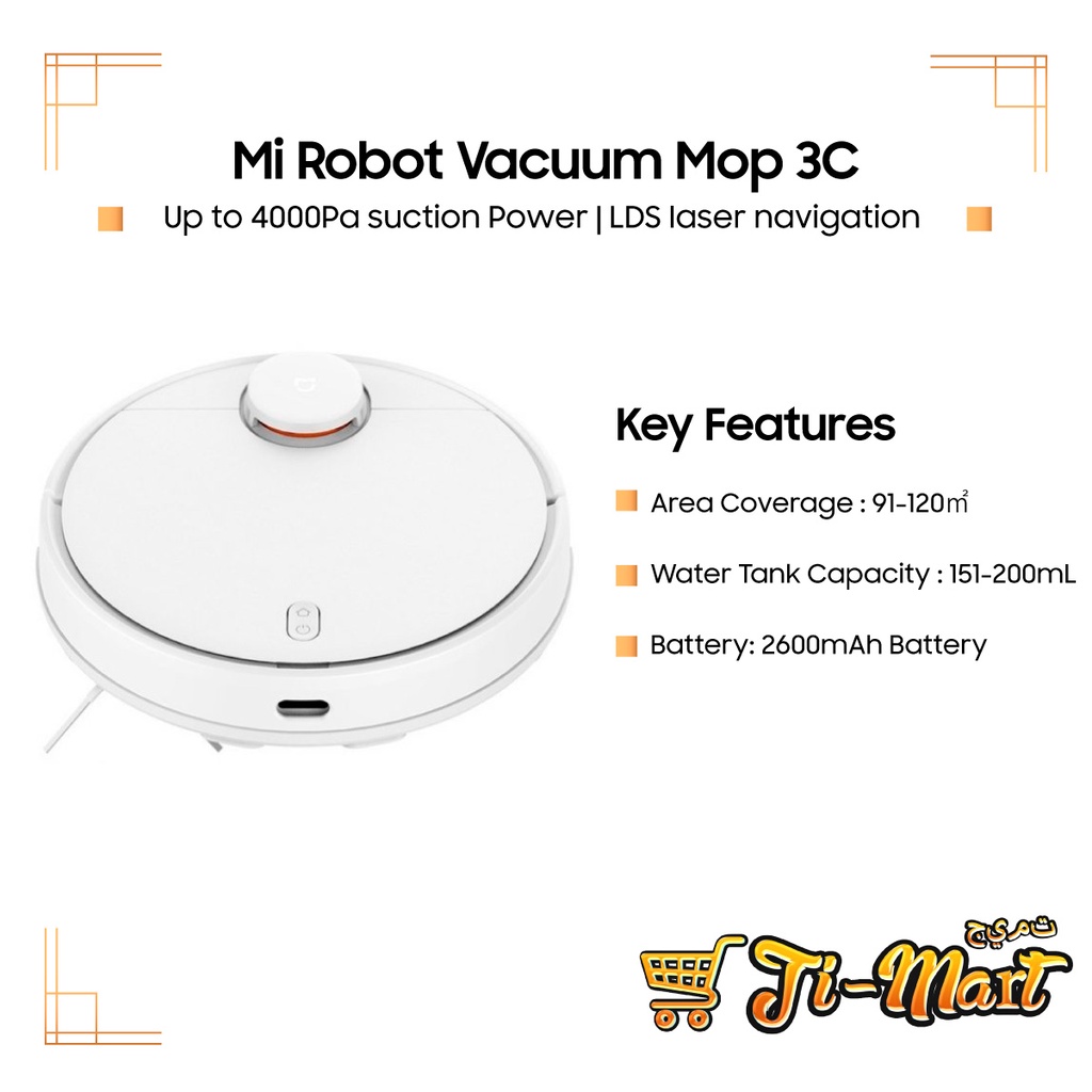 [NEW !] Xiaomi Robot Vacuum Cleaner 3C [Up to 4000Pa suction Power