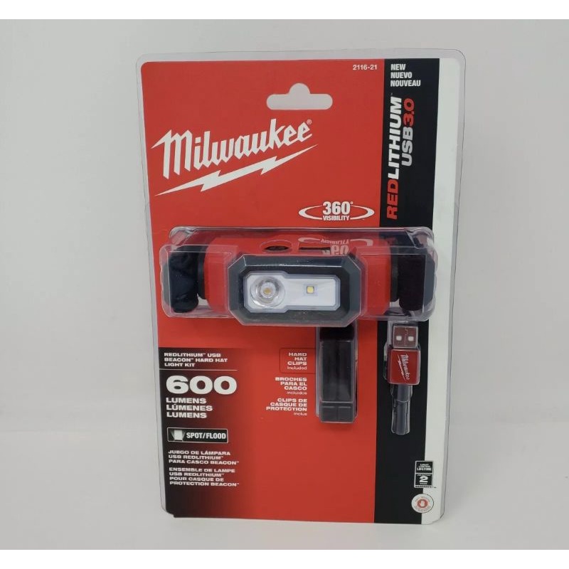 Milwaukee headlamp 211621 USB Rechargeable Beacon Hard Hat Light Shopee Malaysia