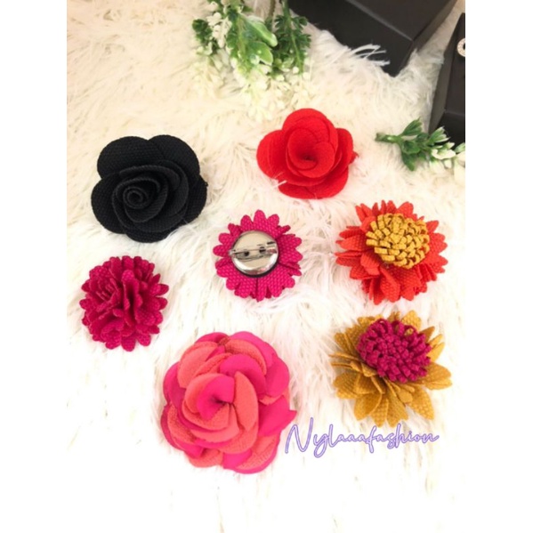 Handmade flower brooch DIY kerongsang Bunga pin kain Shopee Malaysia