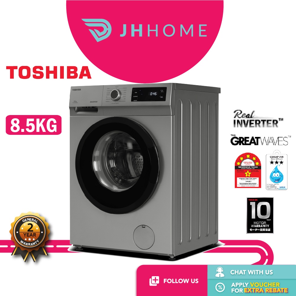 Toshiba 8.5KG Front Load Real Inverter Washer TWBH95S2M(SK) TW