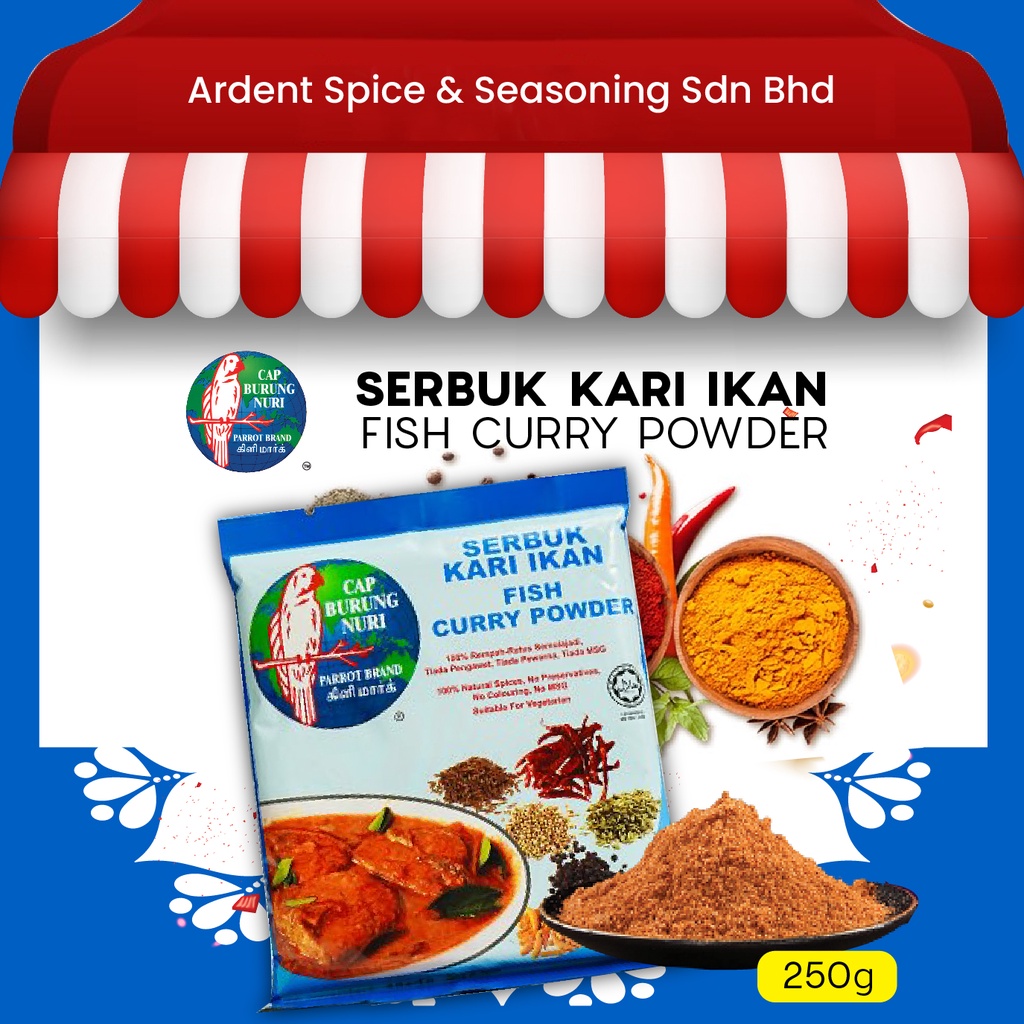 Parrot Brand Fish Curry Powder (250g) / Serbuk Kari Ikan cap Burung
