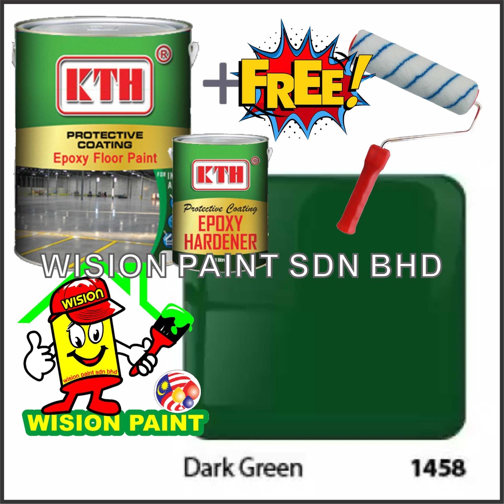 1458 DARK GREEN ( 5 LITER ) 5L kth epoxy floor paint / expoxy floor