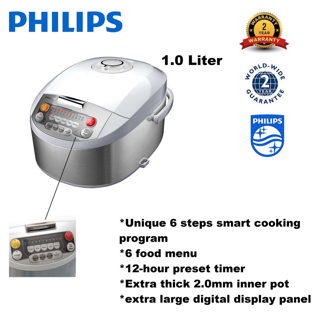 Philips Viva Collection Fuzzy Logic Rice Cooker 1.0 Liters (HD3031
