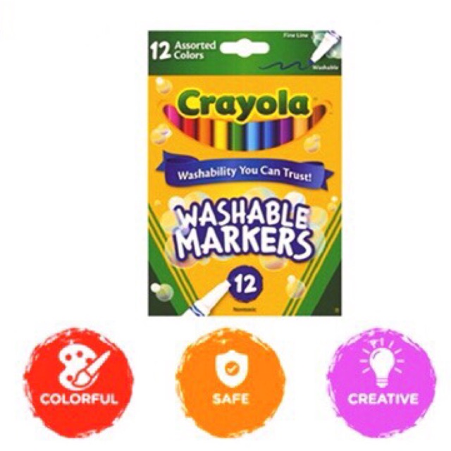 Crayola Fine Line Washable Markers NonToxic Coloring (12 Counts