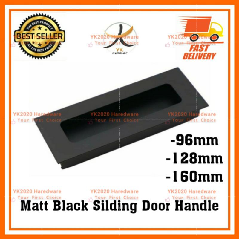 YK Silding Door Matt Black Door Wardrobe Recessed Flush Pull