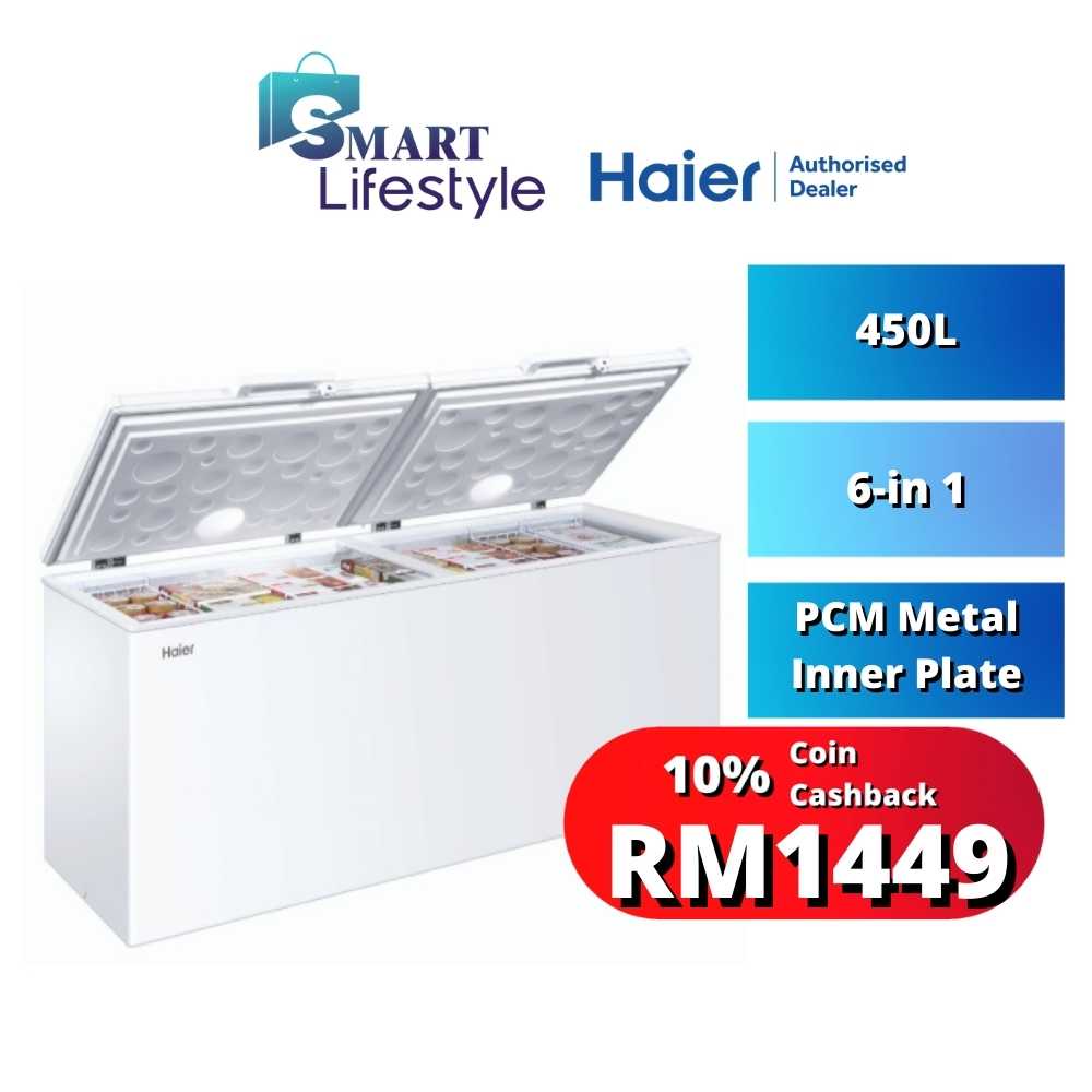 Haier 6 In 1 Convertible Chest Freezer (450L) BD458HP Shopee Malaysia